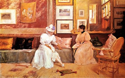 En vennlig samtale, 1895 av William Merritt Chase