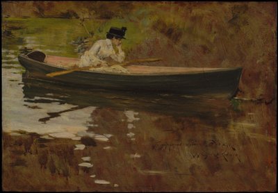 Alice Gerson i Prospect Park av William Merritt Chase