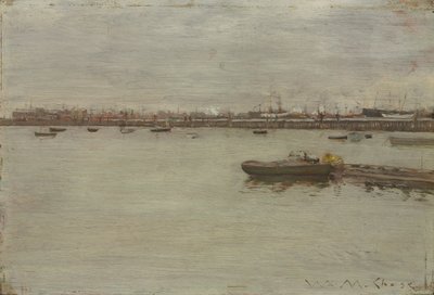 Grey Day on the Bay, ca. 1886 (olje på tre) av William Merritt Chase