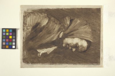 Kvinne i skjerf (monoprint) av William Merritt Chase