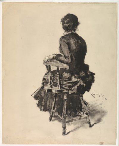Kvinne sitter av William Merritt Chase
