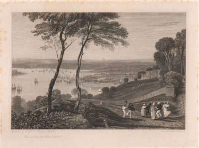 Plymouth Dock, fra Mount Edgecumbe av William Miller
