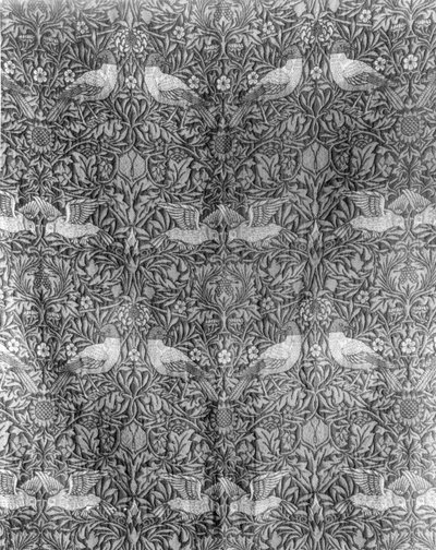 #39;Bird#39;-design av William Morris (1834-96) (vevd ull) (s/hvitt-trykk) (for fargebilde se 136483) av William Morris