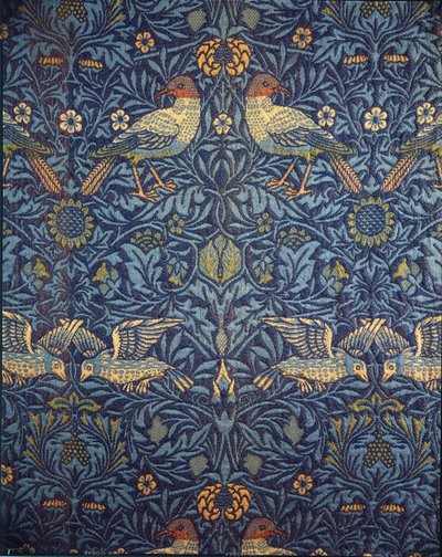 Fugler. Dekorativt stoff, 1878. av William Morris