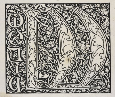 Initial, svart og hvitt. av William Morris