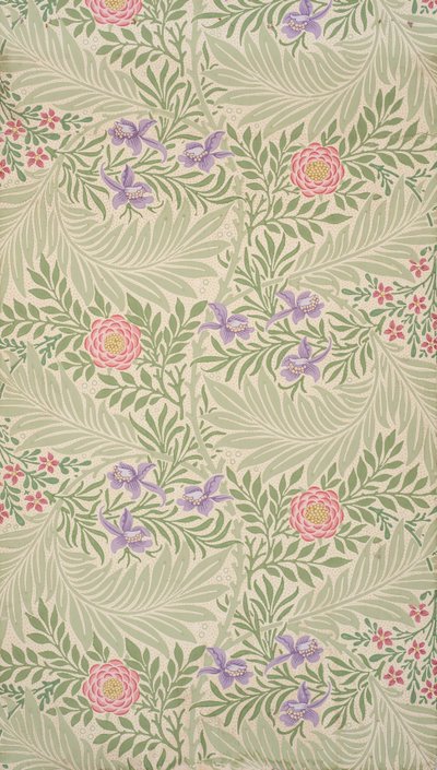 Larkspur. Bakgrunn, 1874. av William Morris