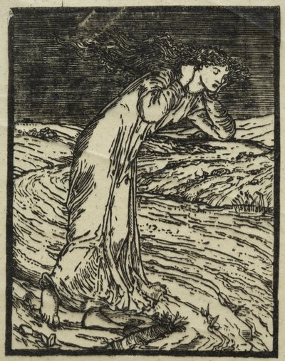 Psyke som kaster seg i elven av William Morris