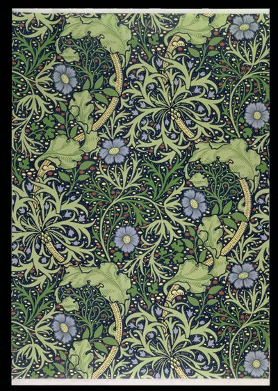 Seaweed Wallpaper Design, trykt av John Henry Dearle (1860-1932), 1901 (tapet) av William Morris