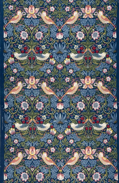 Jordbærtyv. Dekorativt stoff, 1883. av William Morris