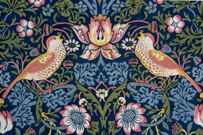 Jordbærtyv. Dekorativt stoff, 1883. av William Morris