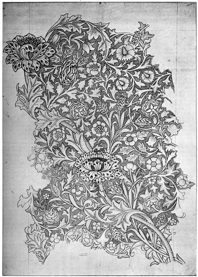 Trent-mønstertrykt lin, 1892 1934. av William Morris