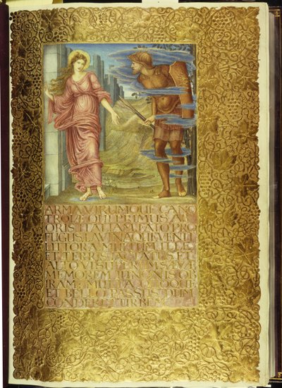 Venus og Aeneas, åpning av bok I av Virgils "Aeneid" av William Morris