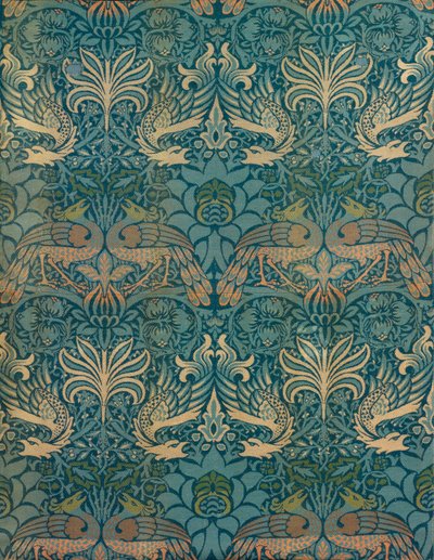 William Morris Peacock and Dragon Textile Design, ca. 1880 (treblokktrykk) av William Morris