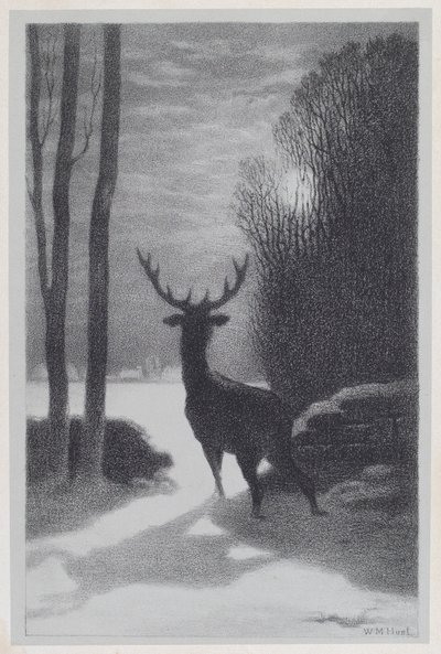 Hjort i måneskinnet av William Morris Hunt