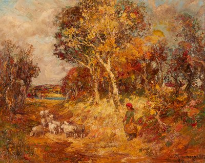Golden Autumn (olje på lerret) av William Mouncey
