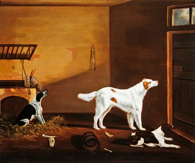 Tre hunder i en stall av William Nedham