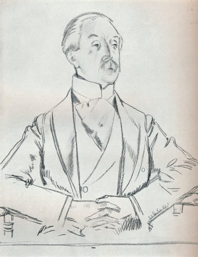 Portrettstudie med blyant, 1900-tallet 1932 av William Newenham Montague Orpen