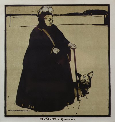 H.M. Dronningen (farge litho) av William Nicholson