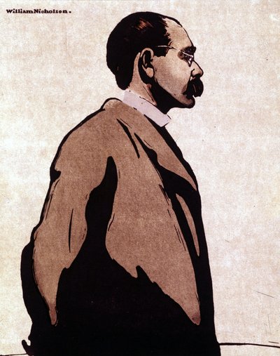Portrett av Rudyard Kipling - av William Nicholson (1872-1949) av William Nicholson