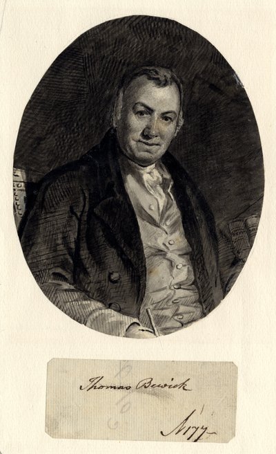 Portrett av Thomas Bewick (blekk på papir (limt på papir)) av William Nicholson