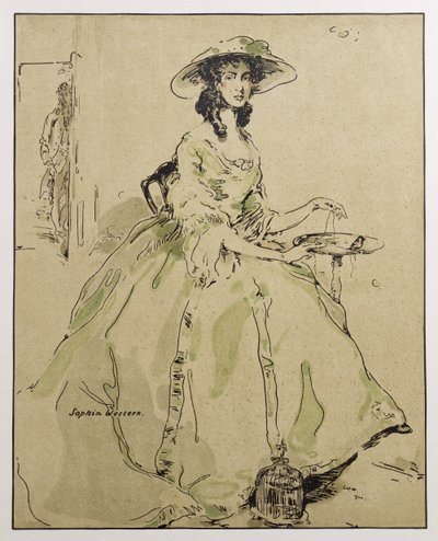 Sophia Western, illustrasjon fra 'Characters of Romance', først utgitt 1900 (farge litho) av William Nicholson