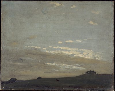 The Silver Sunset (olje på lerret lagt om bord) av William Nicholson