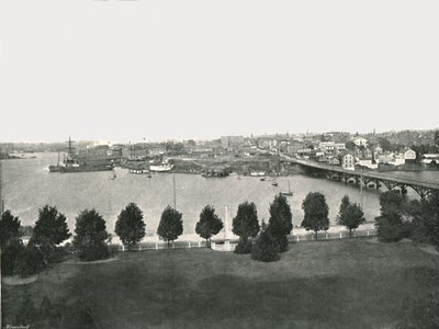 Utsikt fra regjeringsbygningene, Victoria, Canada, 1895. av William Notman and Son