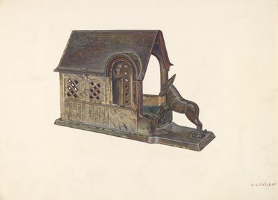 Leketøysbank, ca. 1940. av William O. Fletcher