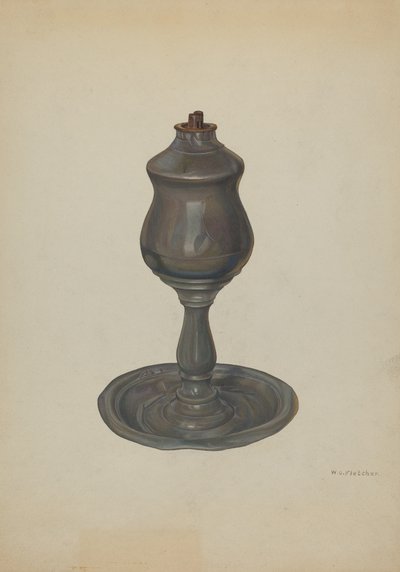 Hvaloljelampe, ca. 1940. av William O. Fletcher