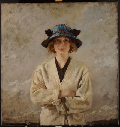 Jente i en blå hatt, 1912 av William Orpen