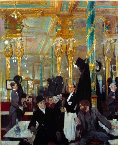 Den kongelige kafeen i London. Maleri av Sir William Orpen (1878-1931) av William Orpen
