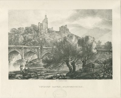 Tutbury Castle - South View: sinkograf, og [begynnelsen av 1800-tallet] av RC