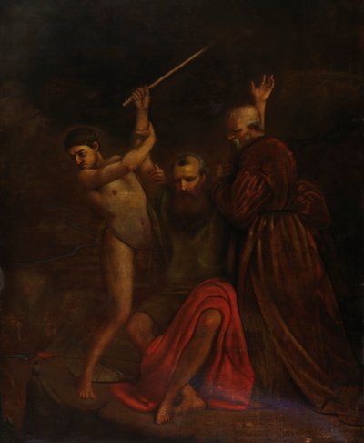 Moses, Aron og Hur på Horeb-fjellet, 1857. av William Page
