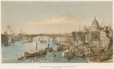 Southwark Bridge fra London Bridge av William Parrott