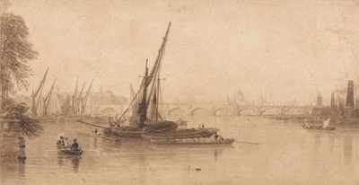 Waterloo Bridge fra Garden of MA Taylor, Esq. av William Parrott