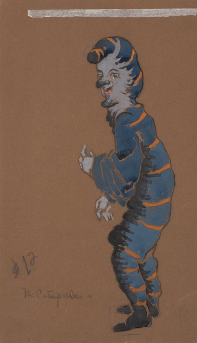 Caterpillar kostymedesign for Alice-in-Wonderland, 1915. av William Penhallow Henderson