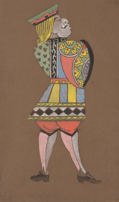 Knave of Hearts kostymedesign for Alice-in-Wonderland. av William Penhallow Henderson