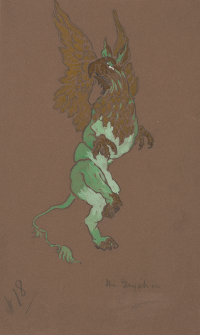 Gryphon-kostymedesignet for Alice-in-Wonderland, 1915. av William Penhallow Henderson
