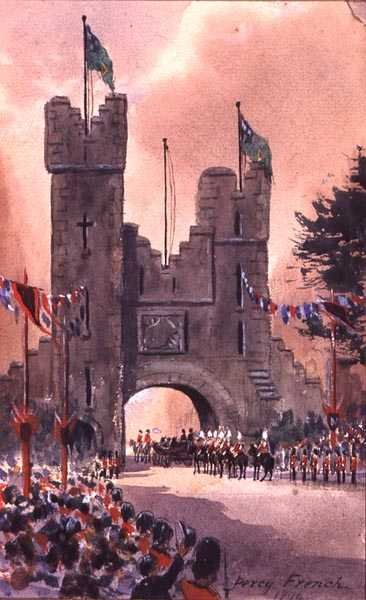 Dronning Victoria paraderer rundt Dublin av William Percy French