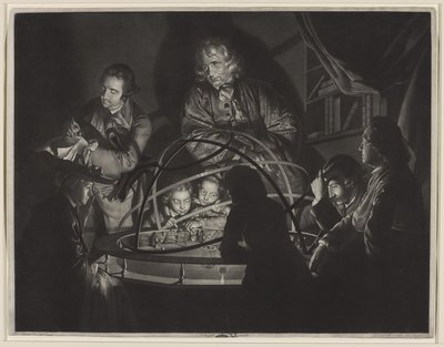 En filosof holder en forelesning i Orrery, etter Joseph Wright fra Derby (1734–97) av William Pether