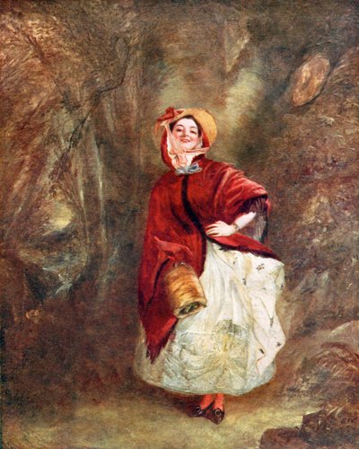 Dolly Varden (colour litho) av William Powell (after) Frith