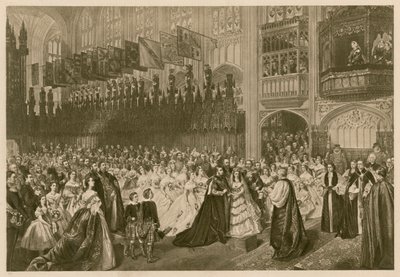 Ekteskap med prinsen av Wales og prinsesse Alexandra av Danmark, St George's Chapel, Windsor Castle av William Powell (after) Frith