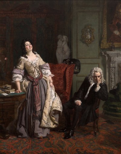 Alexander Pope erklærte sin kjærlighet til Lady Mary Wortley Montagu, 1852 av William Powell Frith