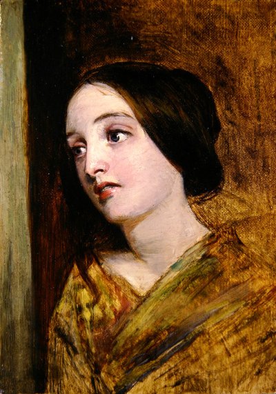 Head and Shoulders of a Girl (olje på lerret) av William Powell Frith