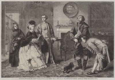 Honeywood introduserer fogdene for frøken Richland som hans venner av William Powell Frith