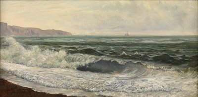 Rough Weather, West Bay, Dorset (olje på panel) av William Pye