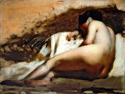 Nakenstudie (olje om bord) av William Quiller Orchardson