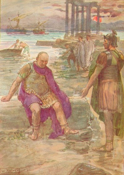 Gaius Marius sitter i eksil blant ruinene av Kartago, c1912 1912 av William Rainey