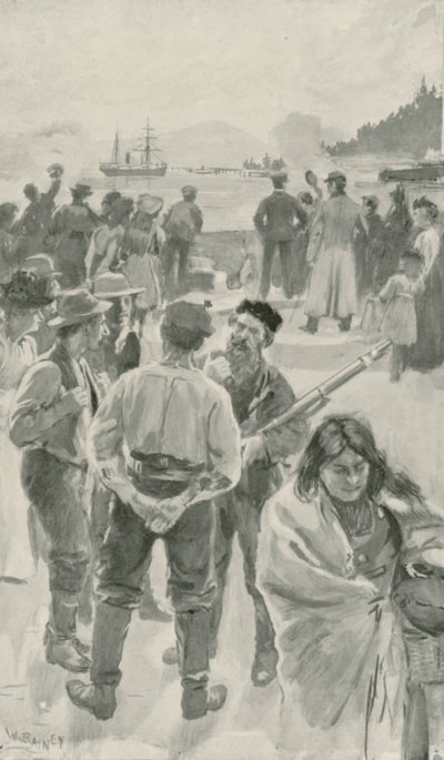 Ankomsten av det årlige skipet til Fort York, Hudson Bay av William Rainey