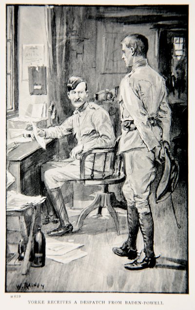 Yorke mottar en sending fra Baden-Powell, en illustrasjon fra 